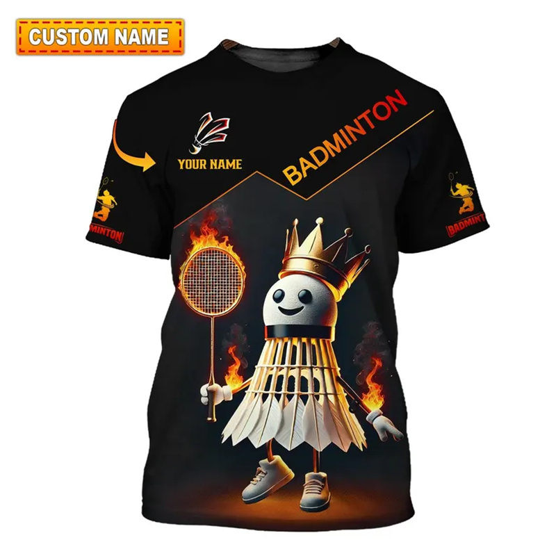 Badminton Emoji - الريشة الرياضة تي شيرت ملابس للرجال