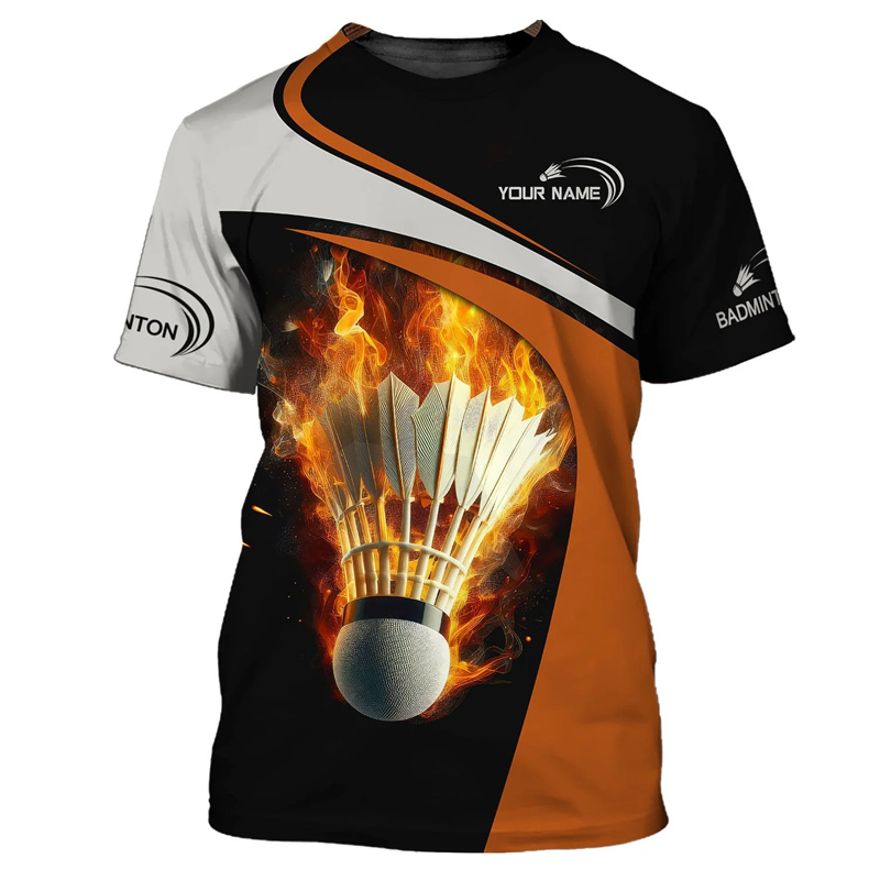 الريشة الرياضة تي شيرت ملابس ل - مراجعة Badminton Emoji وسعره